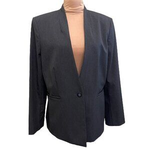 Antonio Melani Blazer Black W/Gray Pin Stripes Size 14 Business Corpcore